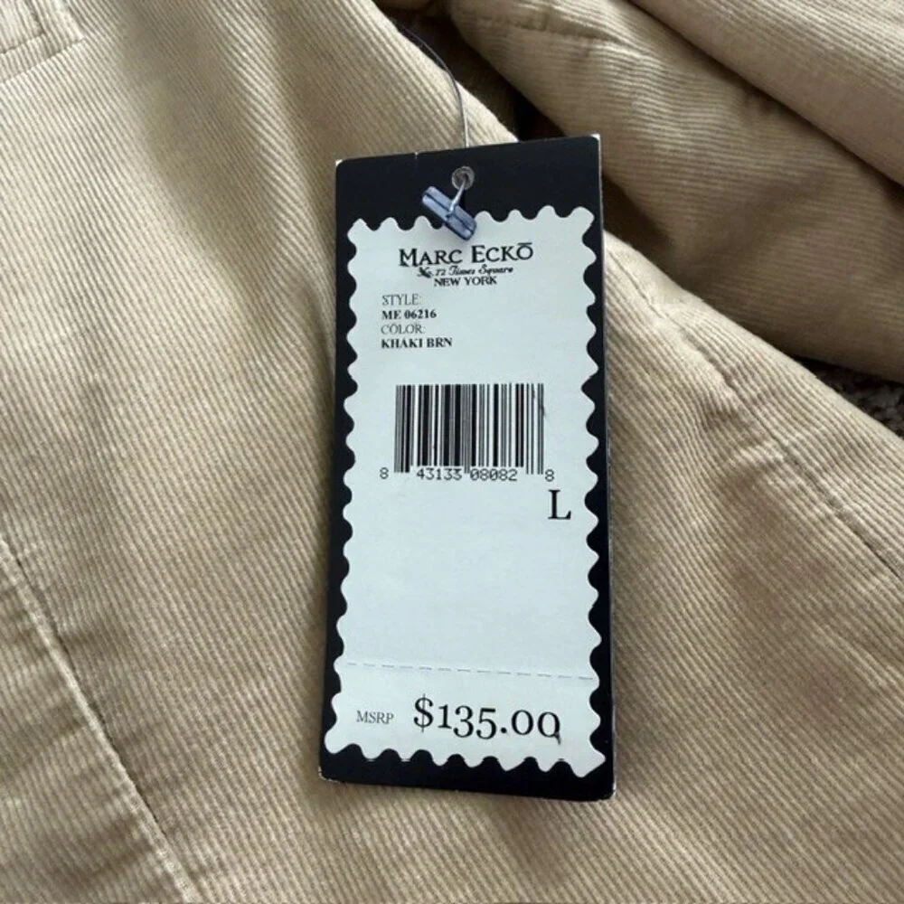MARC ECKO Khaki Tan Cotton Corduroy Blazer Jacket Large - Picture 13 of 16